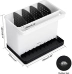 YOHOM Kitchen Sponge Brush Holder for Sink Black Dish Sponge Caddy Countertop Organizer Plastic Scrub Brush Holder with Dividers