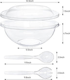 EcoDispose Clear Plastic Serving Salad Bowl Sets, 160 Oz 16PCS in 4 SETS - Round Large Disposable Bowls