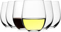 LUXU Stemless Wine Glasses(Set of 6)-20 oz,Crystal Wine Cups for Red or White Wine,Large Water Juice Glasses,No Stem Glass Beverage Cups,Clear Drinking Tumblers for Any Occasion