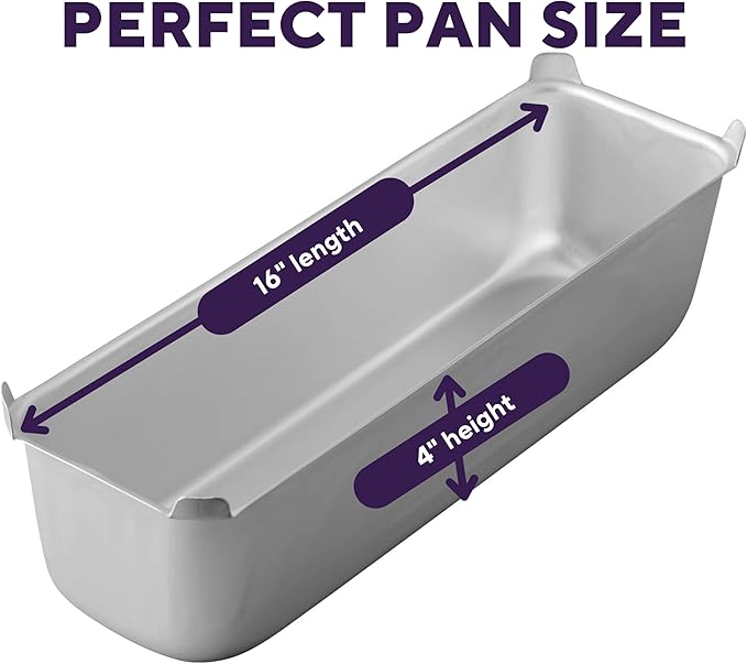 Wilton Long 16 x 4 in Aluminum Loaf Pan, Oversized Bakeware for Pound Cakes & More, Durable, Even Heating, Rust-Resistant, Professional Quality, Packaging May Vary
