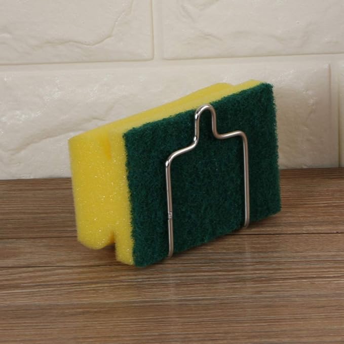 Stainless Steel Kitchen Sink Caddy Sponge Holder with Suction Cups Kitchen Organizer Rack (size:7.4cm x 6cm)