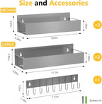 Magnetic Spice Rack Organizer for Fridge Seasoning Organizer for Kitchen storage with Screw Magnetic Shelf with Hook for Refrigerator and Oven (4pack1hook-Grey)