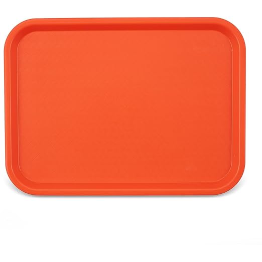Carlisle FoodService Products CT121624 Café Standard Cafeteria / Fast Food Tray, 12" x 16", Orange