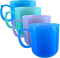 Plastic Coffee Mug 4 set Microwave and Dishwasher Safe - BPA Free Reusable Cups 13 oz - Unbreakable Thick Wall Bulk Coffee Mugs for Kids Kitchen Home Outdoor Camper Nautical