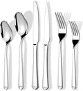 72 Piece Silverware Set for 12, Prendcyx Stainless Steel Flatware Set wtih Steak Knives, Food-Grade Tableware Cutlery Set, Mirror Polished Utensil Sets for Home Restaurant