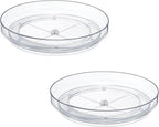 2 Pack 9 Inch Clear Acrylic Lazy Susan, Non-Skid Turntable Organizer for Cabinet, Kitchen, Pantry Organization Storage, Refrigerator, Vanity Makeup, Bathroom Countertop Organizing, Rotating Spice Rack