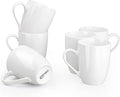 GBhome 16oz Coffee Mugs Set of 6, Large Ceramic Coffee Mugs for Man, Woman, Dad, Mom, Modern Coffee Mugs Set with handle for Tea/Latte/Cappuccino/Milk/Cocoa. Dishwasher&Microwave Safe,White