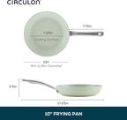 Circulon Halo with LaserDefense Ceramic Nonstick Frying Pan, Made without PFAS, Compatible with All Stovetops, Dishwasher and Oven Safe, 10 Inch Skillet - Sage