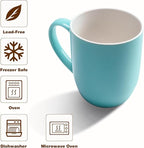 Urbanstrive 16 oz Large Coffee Mugs Set of 6 Ceramic Coffee Mug White Coffee Cups Tea Cups Idea Gift for Women Men House Warming Gifts New Home Office, Multicolor 6 Pack