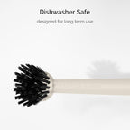 Earth & Mango Magnetic Dish Brush & Scraper, Snaps to Sink, Non-Scratch, Dishwasher Safe, Dish Scrubber – Warm Sand Beige