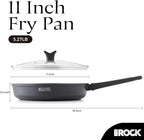THE ROCK SOHO 11-Inch Non Stick Frying Pan with Lid – Nothing Sticks, Never Warps, Lasts Longer, Healthy Skillet with Heat-Resistant Handle, PFOA Free, Dishwasher Safe, Black