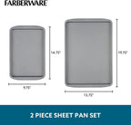 Farberware GoldenBake Nonstick Bakeware Cookie/Baking Sheet Pan Set, 2 Piece, Gray