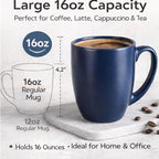 GBhome 16oz Coffee Mugs Set of 6, Large Ceramic Coffee Mugs for Man, Woman, Dad, Mom, Modern Coffee Mugs Set with handle for Tea/Latte/Cappuccino/Milk/Cocoa. Dishwasher&Microwave Safe,Multi-Color