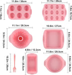 Nonstick Silicone Bakeware Set, 7pcs Baking Cake Pan, Economical BPA Free Heat Resistant Bakeware Suppliers Tools Kit with Silicone Brush for DIY Loaf Bread Cheesecake Pizza Cupcake Muffin