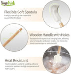 Silicone Spatula Set, Food Grade Rubber Spatula-4 Piece Nonstick Rubber Spatulas, Spoonula, Jar Scraper for Cooking, Baking, Mixing, Frosting - Heat Resistant Up to 600°F (5 Pcs Spatula White)
