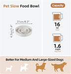 Havniva Ceramic 1.6 Cup Dog Bowl Slow Feeder for Large and Medium Dog, 8.2inch Pet Slow Dish, Stop Bloat, Preventing Choking(Single Bowl, Reactived Glaze -White)