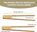 Toaster Tongs With Magnet | Bamboo Kitchen Utensils For Cooking & Holding Toast Bacon Muffin Bagel Bread | 8" Long Natural Toxic Free Magnetic | 2pcs Set