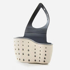 Sponge Holder for Kitchen Sink to Hang from the Faucet. Modern Adjustable Kitchen Sink Sponge Holder with Drain Holes For Drying.