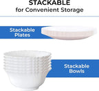 Borosil Gourmet Dinnerware Set For 6, 19 Pieces, White Dinner Plates and Bowls Sets, Chip Resistant Tempered Opal Glass, Stain Resistant, Dishwasher & Microwave Safe Dinner Set For Gifting, Serves 6
