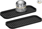 iDesign Silicone Kitchen Sink Tray for Countertops - Set of 2 - Black