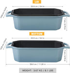 Bread Pan Cast Iron Loaf Pan with Lid Bread Loaf Pan 8.5x4.5 Inch Loaf Pan Enameled Cast Iron Sourdough Loaf Pan, LightBlue