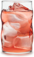 Libbey Lava Tumbler Drinking Glasses, All Purpose, Molten Groove Glasses Set of 8, Tactile, Tall Drinking Glasses for Water, Cocktails