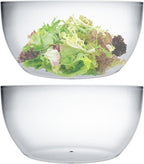 Qxbekmor Large Acrylic Salad Bowls and Serving Bowls, Great for Serving Salad, Popcorn, Chips, Dips, Condiments, Break-Resistant Set of 2, Clear 146 oz