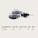 All-Clad HA1 Expert Hard Anodized NonstickFrying Pans Skillets Set with Lids (8", 10" & 12") Dishwasher-Safe, Oven-Safe Up to 500°F Compatible with All Stovetops (Gas, Electric & Induction) - Black