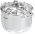 SUNHOUSE Stainless Steel Stock Pot - 12 Quart Heavy-Duty Induction Cooking Pot with Visible Lid for Pasta, Soup, Spaghetti - Nonstick Thick-Bottom Deep Stockpot for Canning, Boiling, and Simmering