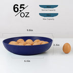 Wrova 10inch Wheat Straw Big Bowls Set of 6 - Large Salad Bowls 65oz set of 6 - Unbreakable Serving Bowls Microwave & Dishwasher Safe for restaurant - Big Plastic Bowls for Cereal,Salad - Ocean Series