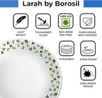 Borosil Gourmet Dinnerware Set For 6, 35 Pieces, White Dinner Plates and Bowls Sets, Chip Resistant Tempered Opal Glass, Stain Resistant, Dishwasher & Microwave Safe Dinner Set For Gifting, Serves 6