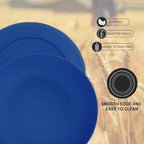 Wrova 65oz Wheat Straw Large Salad & Soup Bowls Set of 2, Unbreakable, Microwave & Dishwasher Safe, Plastic Bowls for Kitchen, Camping, School - Blue