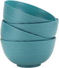 Unbreakable Wheat Straw Cereal Bowls Set of 4, 24 OZ Microwave and Dishwasher Safe Lightweight Soup and Salad Bowl Sets, Reusable Dessert Bowls for Rice, Pasta, Snack, Fruit, BPA Free (Dark Green)