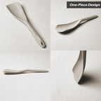 Cooking Spoon for Nonstick Cookwares, VOVOLY Silicone Spoon for Mixing, Scoop, and Scrape,Seamless Design, 12.6'', 2 Pack, Khaki