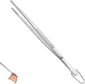 U-Taste 12in Long Kitchen Cooking Tweezer: 18/8 Stainless Steel Food-Grade Metal Food Tong, Flexible Pinching, Seamless-Welding, Sturdy and Non-Slip for Serving, Grilling, Frying, Baking (Pointed Tip)
