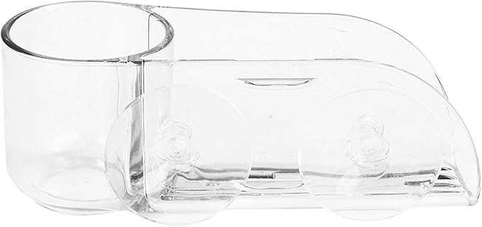 Spectrum Royo Clear Sponge and Brush Holder for Kitchen Sink with Dual Suction Cups, Sink Holder for Brush and Sponge, Kitchen Sponge and Brush Holder Frees Counter Space with Water Drain Design