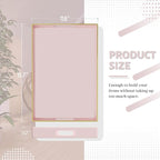 MAONAME Pink Serving Tray with Handles, Rectangular Decorative Tray, Modern Coffee Table Trays, Plastic Ottoman Trays for Bathroom, Decor, 15.7” x 11.8” x 1.57"