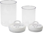Felli Flip Tite Storage Container with Lid 6" ROUND Airtight Ring Lock Top, Plastic Canister Jar for Flour Sugar Rice Protein Powder Coffee Cracker Kitchen Pantry Organizer (6" Round Nest-M 2pk)