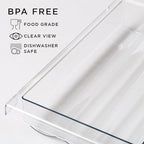 BINO | Pull-out Egg Holder Organizer | THE HANGER COLLECTION | Fridge Egg Drawer Organizer | Clear Egg Holder Tray for Refrigerator and Pantry | 18 Eggs Shelf Holder Storage Drawer
