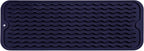 MicoYang Silicone Dish Drying Mat for Multiple Usage,Easy clean,Eco-friendly,Heat-resistant Silicone Mat for Kitchen Counter,Sink,Bar,Bottle,or Cup Navy Blue M 17 inches x 6 inches