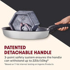 T-fal Ingenio Expertise Stainless Steel Cookware Set 4 Piece, Induction, Oven Safe, Stackable Cookware, Pots and Pans, RV, Camping, Frying Pans, Dishwasher Safe, Detachable/Removable Handle, Silver