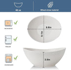 Wrova 65oz Large Salad Bowls Ivory - Wheat Straw Salad bowls Set of 4 - Unbreakable Salad Bowls Dishware & Microwave Safe - BPA Free Bowls for kitchen,camping
