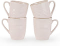 famiware Jupiter Coffee Mugs Set of 4, 13 oz Coffee Mug, Microwave and Dishwasher Safe, Coffee Cups with Handle for Coffee, Tea, Cocoa, Milk, Light Pink