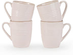 famiware Jupiter Coffee Mugs Set of 4, 13 oz Coffee Mug, Microwave and Dishwasher Safe, Coffee Cups with Handle for Coffee, Tea, Cocoa, Milk, Light Pink