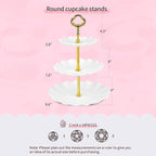 Pack of 10 NWK Cake Stand Set, with 3 x Two-Tier and 3 x Three-Tier Cupcake Stands, 4 x Appetizer Trays, 1 x Tablecloth for Birthday Bridal Baby Shower Party (Gold)