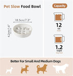 Havniva Ceramic 1.2 Cup Dog Bowl Slow Feeder, 7.3 inch Slow Pet Food Dish for Medium and Small Dog, Stop Bloat, Preventing Choking(Single Bowl, Reactived Glaze -White)