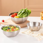 Stainless Steel Salad Bowls Set - Mixing Bowls with Measurement Markings, Snacks Bowls - Small, 1.27 Quart - Serving & Storage Bowls for Mixing, Cooking, Baking, Prepping