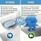 Creative Hanging Sponge Holder with Drainage/Traceless Glue, 3D Printing Countertop Funny Sponge Holders for Kitchen Sink, Keeps Your Sponge Dry & Smiling, for Scrub Daddy Holder (1, Blue)