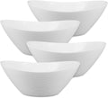 LaGlint 43 OZ Serving Bowl Set of 4, Opal Glass 9 inch Oval Serving Dishes for Salad, Side Dishes, Fruit Kitchen, Microwave & Dishwasher Safe, White
