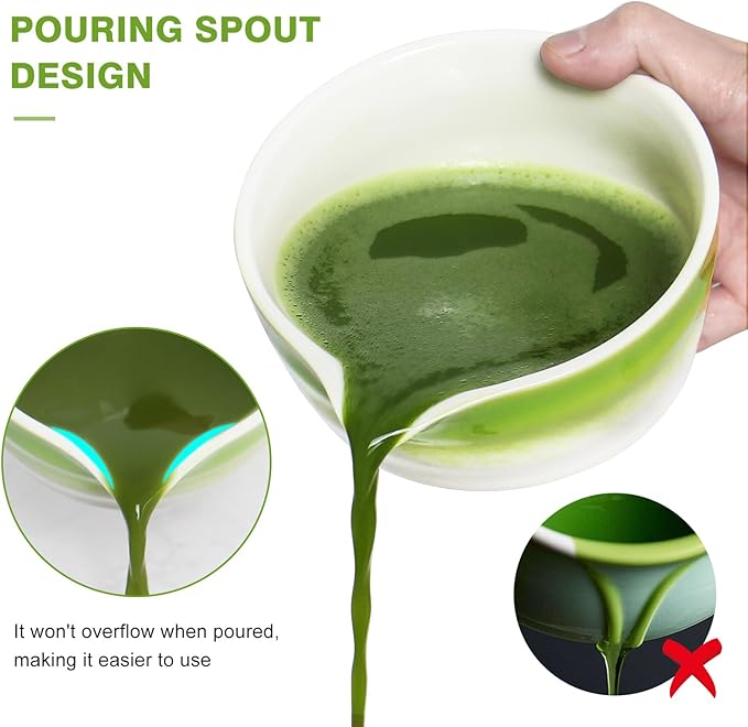 Matcha Whisk Set, Premium Ceremonial Grade Matcha Set Includes Matcha Bowl, Bamboo Scoop, Matcha Powder Sifter, Matcha Whisk and Holder for Matcha Lovers